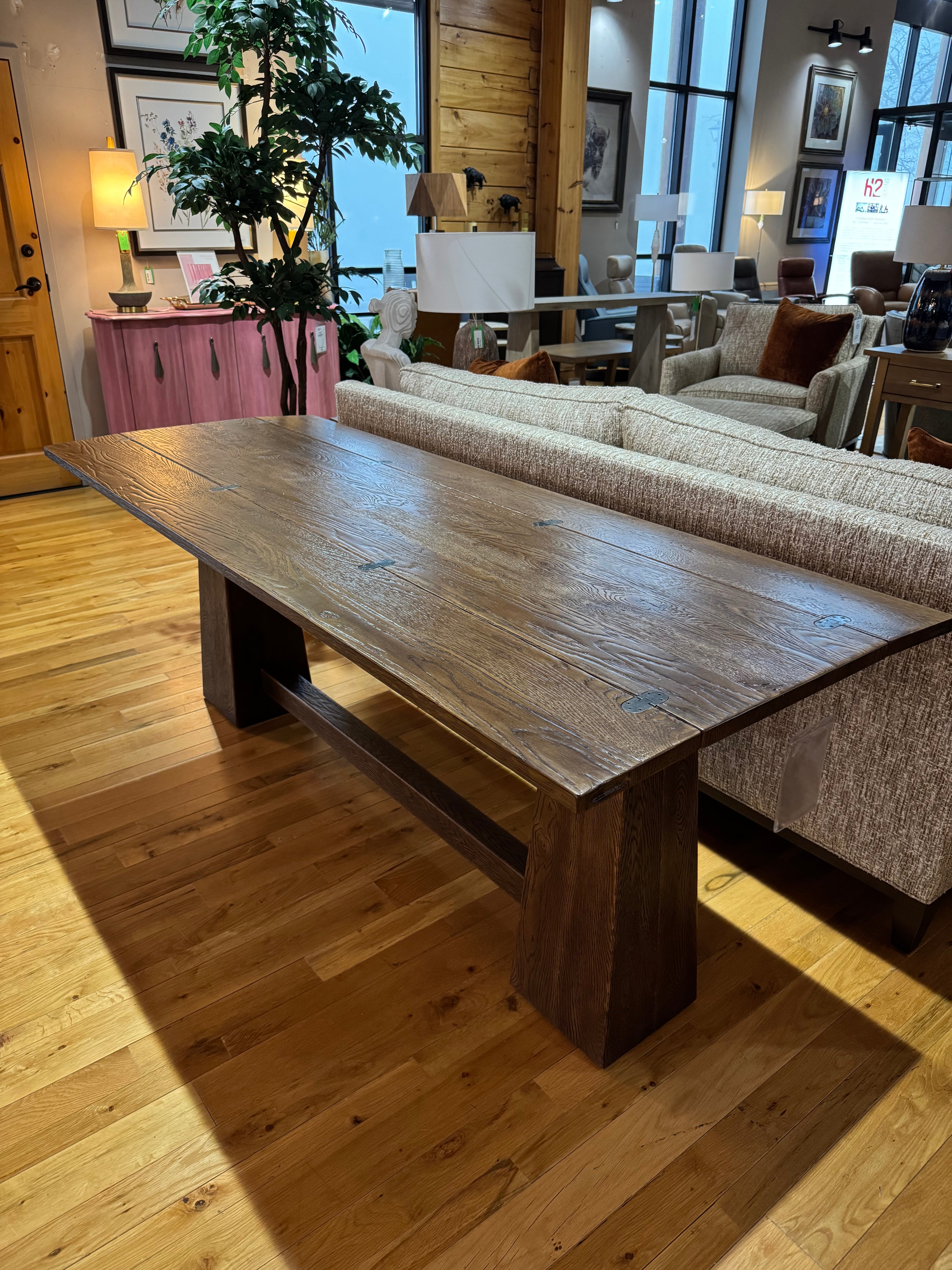 Flip Top Console Table- Worn Saddle